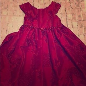 Girls size 4 - Red with flower buds dress